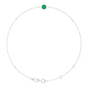 14k White 4 Mm Lab-grown Emerald 6 1/2-7 1/2' Bracelet