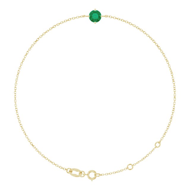 14K Yellow 5 mm Lab-Grown Emerald 6 1/2-7 1/2' Bracelet