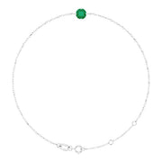 14K White 5 mm Lab-Grown Emerald 6 1/2-7 1/2' Bracelet
