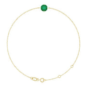 14K Yellow 6 mm Lab-Grown Emerald 6 1/2-7 1/2' Bracelet
