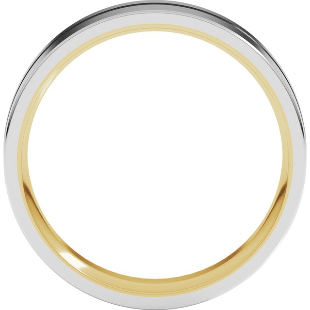 14K Yellow/White 6 mm Off-Centered Groove Band Size 9