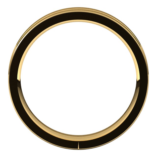 14K Yellow 4 mm Grooved Flat Comfort Fit Band Size 6.5
