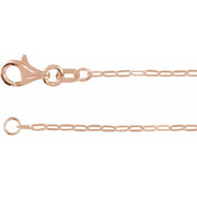 14K Rose 1.25 mm Paperclip-Style 7' Chain