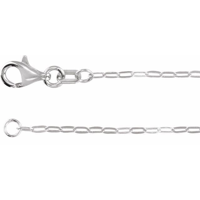 Sterling Silver 1.25 mm Paperclip-Style 16' Chain