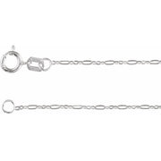 Sterling Silver 1.25 mm Figaro 16' Chain