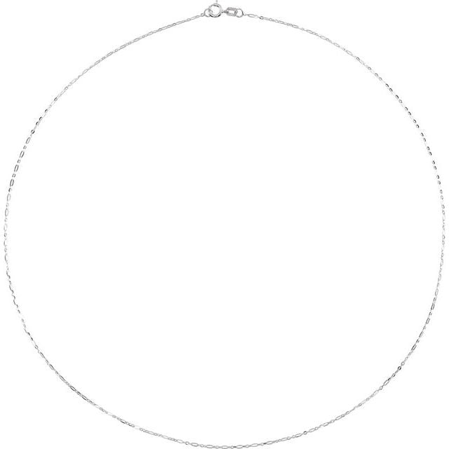 14k White 1.25 Mm Figaro 7' Chain