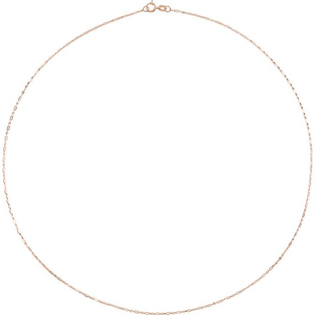 14k Rose 1.25 Mm Figaro 7' Chain