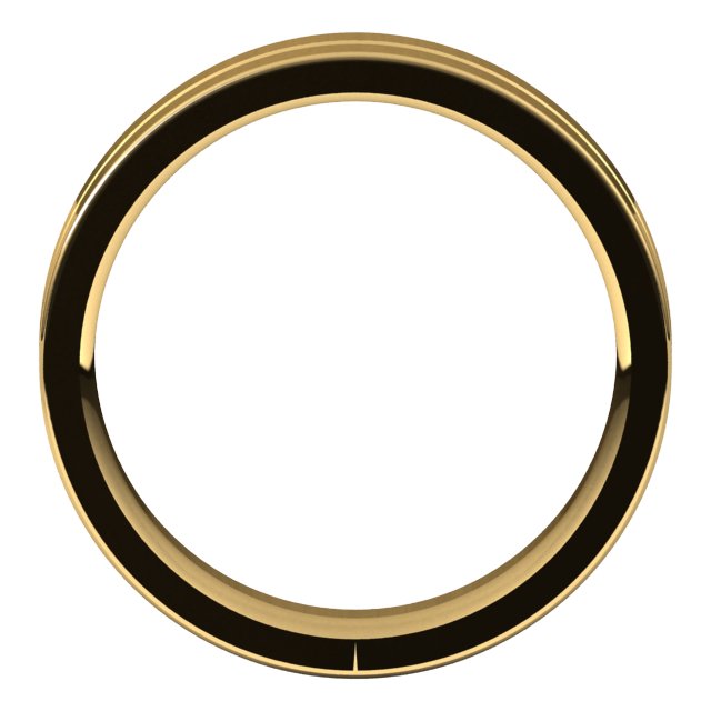 14K Yellow 5 mm Grooved Flat Comfort Fit Band Size 7