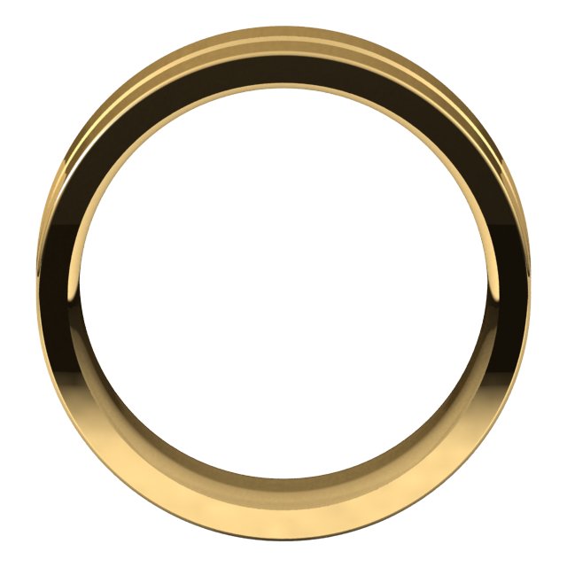 14K Yellow 8 mm Grooved Flat Comfort Fit Band Size 11