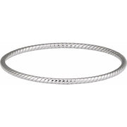 Sterling Silver 3 mm Twisted Bangle 7 1/2' Bracelet
