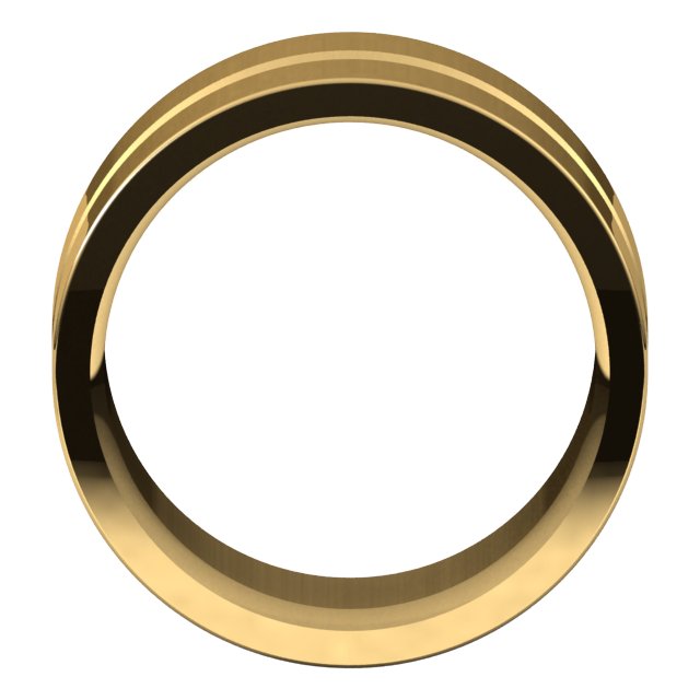 14K Yellow 12 mm Grooved Flat Comfort Fit Band Size 8.5
