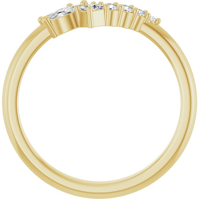 14K Yellow 1/5 CTW Lab-Grown Diamond Contour Band