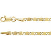 14K Yellow 2.7 mm Mirror 7 1/2' Chain