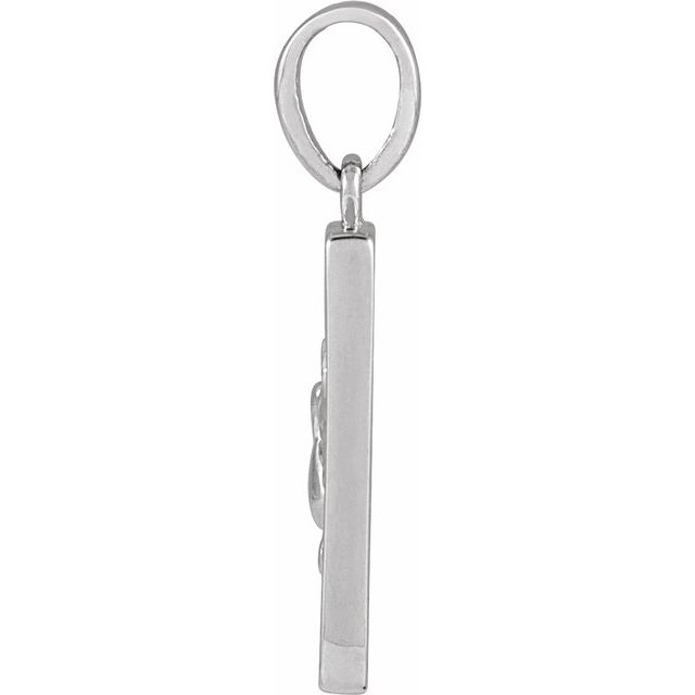 14K White Holy Spirit & Dove Pendant