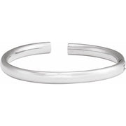 14K White 6 mm Hinged Cuff 7' Bracelet