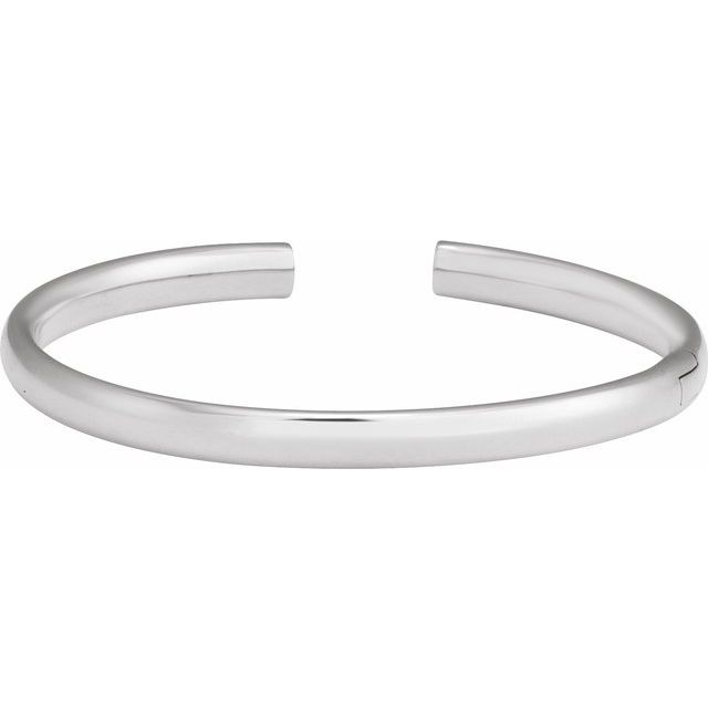 14K White 5 mm Hinged Cuff 7' Bracelet