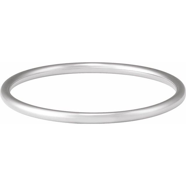 14K White 4 mm Bangle 7 1/2' Bracelet