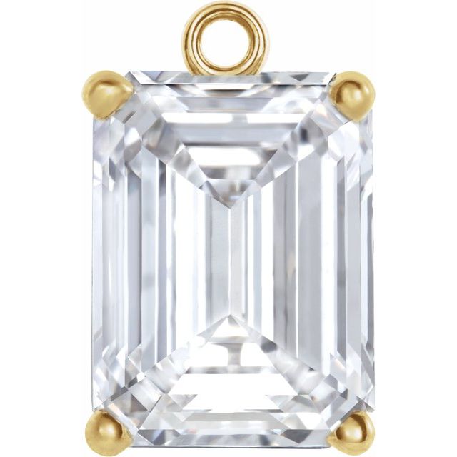 14k Yellow 1/3 Ct Lab-grown Diamond 4-prong Basket Dangle