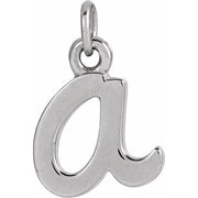 14K White Petite Initial A Pendant