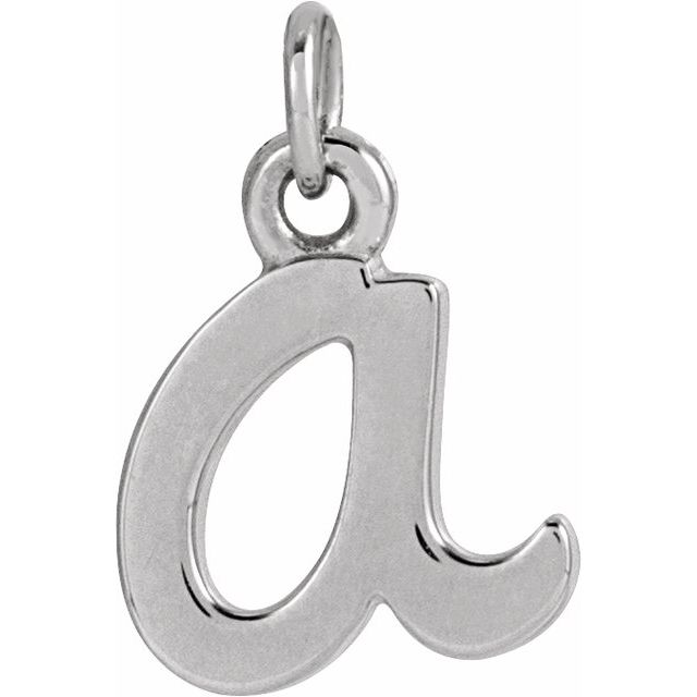 14K White Petite Initial A Pendant