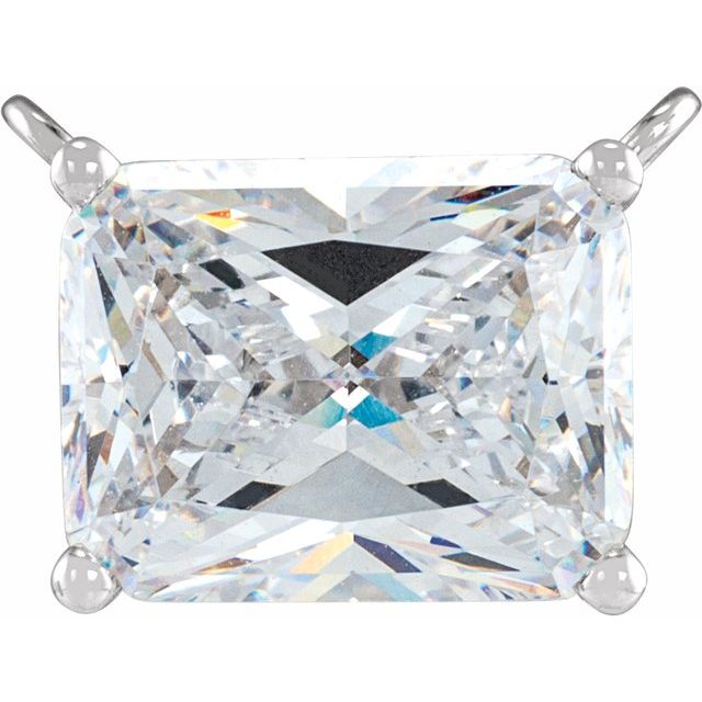 14K White 1 1/4 CT Lab-Grown Necklace Center