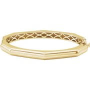 14K Yellow Geometric Hinged 7' Bangle Bracelet