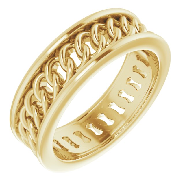 14K Yellow 6.3 mm Curb Link Band Size 7