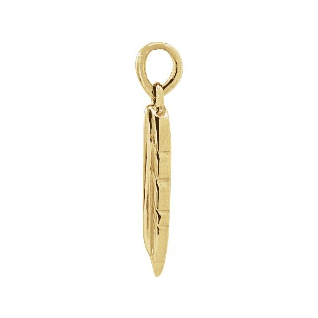 14K Yellow Feather Pendant