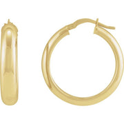 14K Yellow Half-Round Tube 30 mm Hoop Earrings