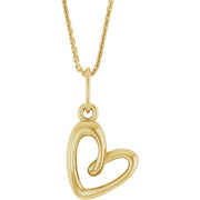 14k Yellow Petite Heart 18' Necklace