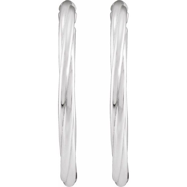 Sterling Silver Twisted Tube 30 mm Hoop Earrings