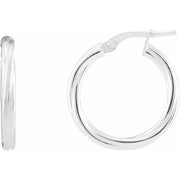 Sterling Silver Twisted Tube 20 mm Hoop Earrings