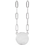 Sterling Silver Engravable Disc 16' Necklace