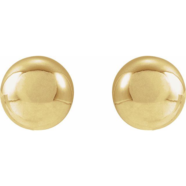 14K Yellow 8 mm Ball Earrings