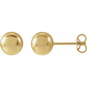 14K Yellow 7 mm Ball Earrings