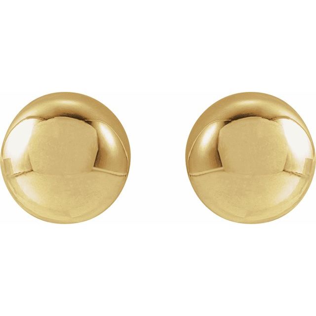 14K Yellow 7 mm Ball Earrings