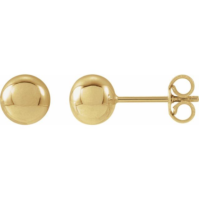 14K Yellow 6 mm Ball Earrings
