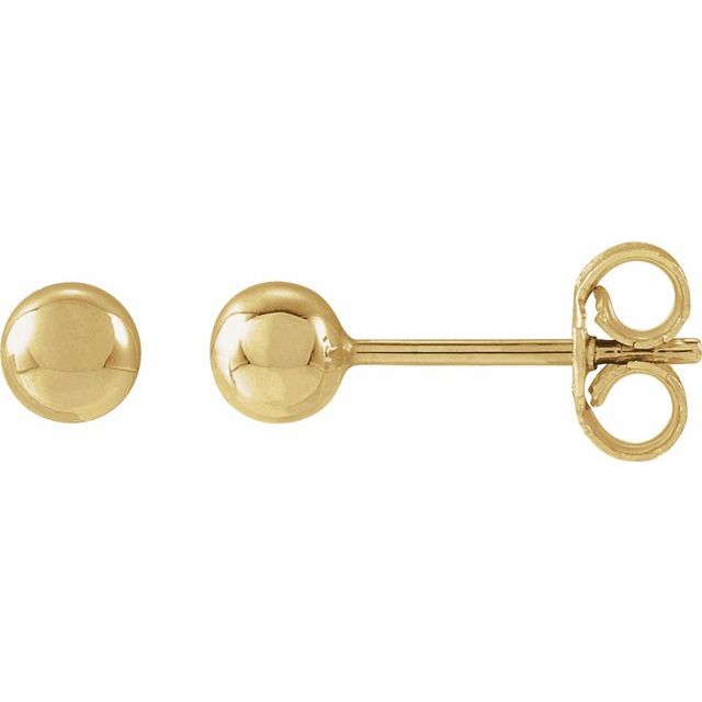 14K Yellow 4 mm Ball Earrings