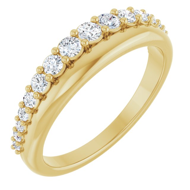 14K Yellow 3/8 CTW Natural Diamond Anniversary Band