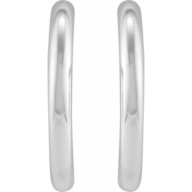 Sterling Silver Tube 20 mm Hoop Earrings