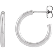 Sterling Silver Tube 20 mm Hoop Earrings