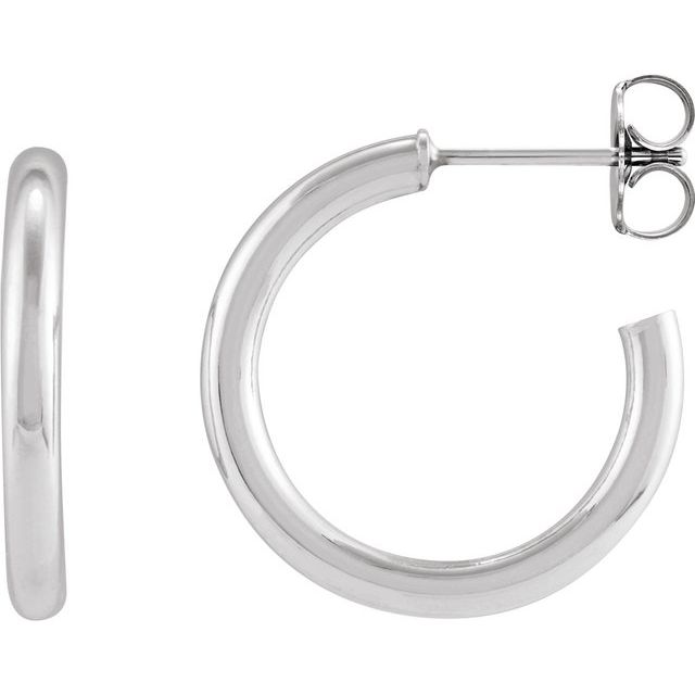 Sterling Silver Tube 20 mm Hoop Earrings