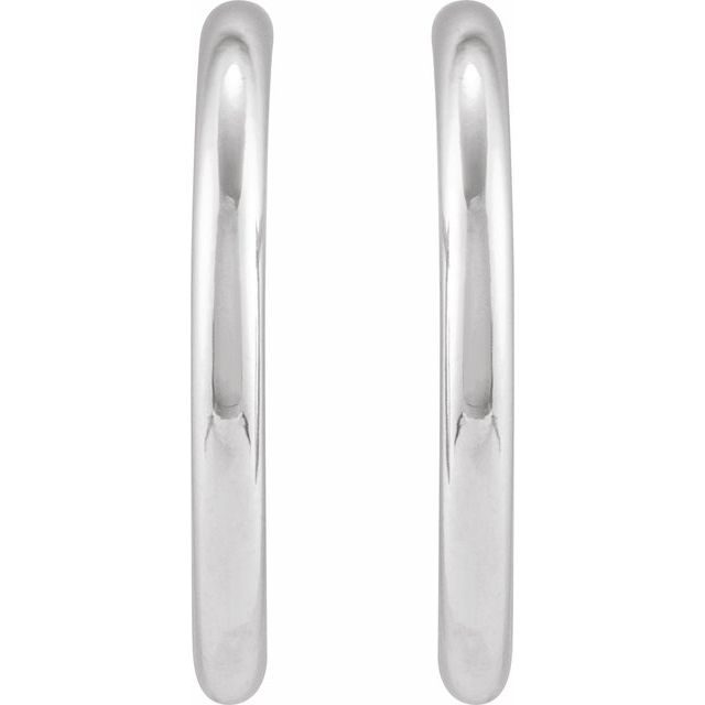 Sterling Silver Tube 25 mm Hoop Earrings