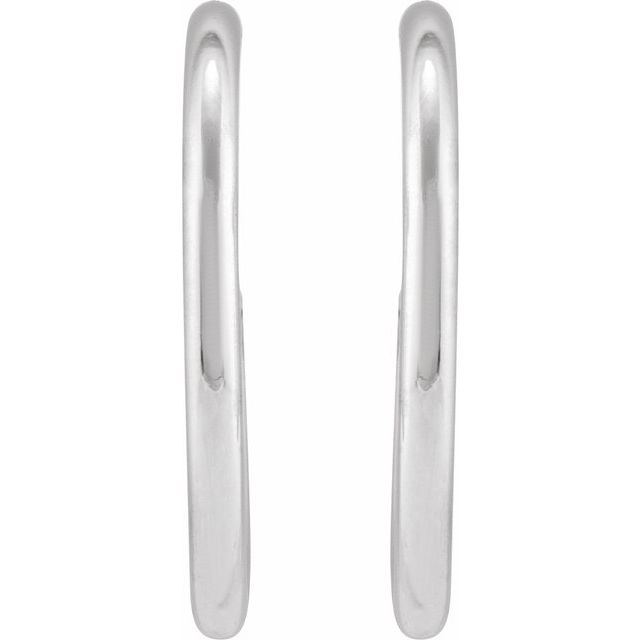 Sterling Silver Tube 30 mm Hoop Earrings