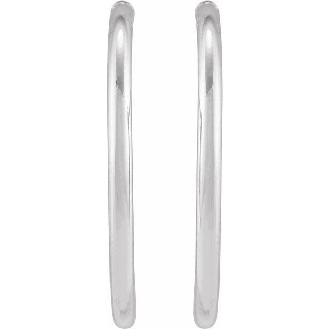 Sterling Silver Tube 35 mm Hoop Earrings