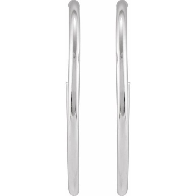 Sterling Silver Tube 45 mm Hoop Earrings