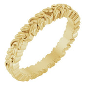 14K Yellow 3.2 mm Floral Band Size 7