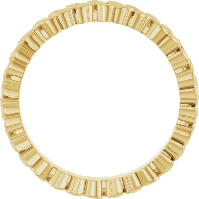 14K Yellow 3.2 mm Floral Band Size 7