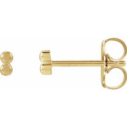14K Yellow 2 Beads Stud Earrings