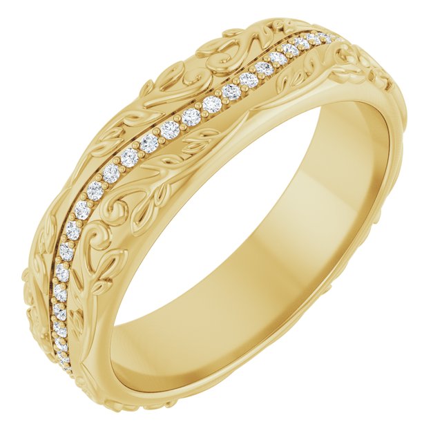 14K Yellow 1/4 CTW Natural Diamond Band
